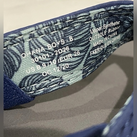 OluKai Ohana Leather Sandal Toddler Slingback Flip-flop Size 9 / 10 Blue - Picture 3 of 7